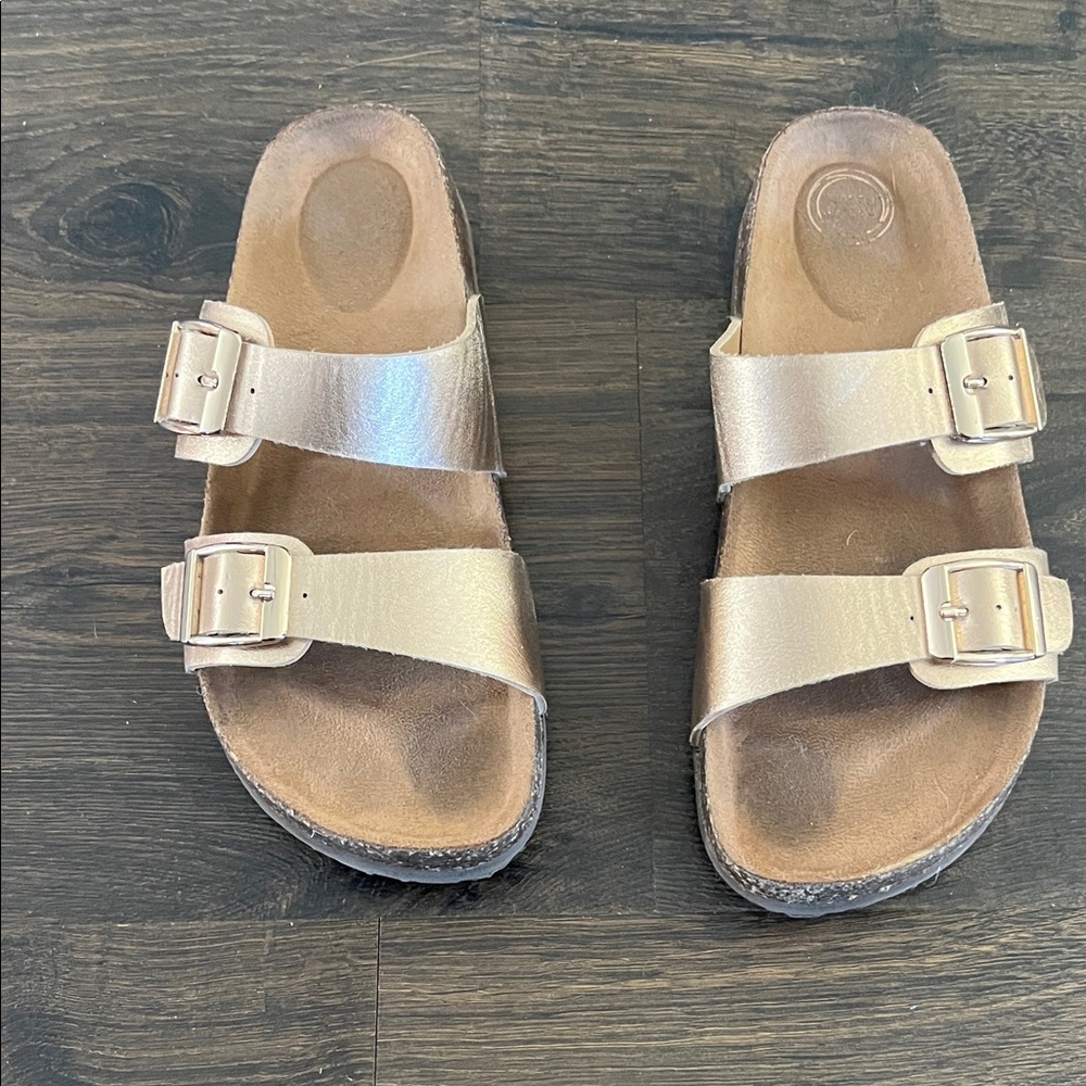 Gold Double Strap Sandals, girls size 3